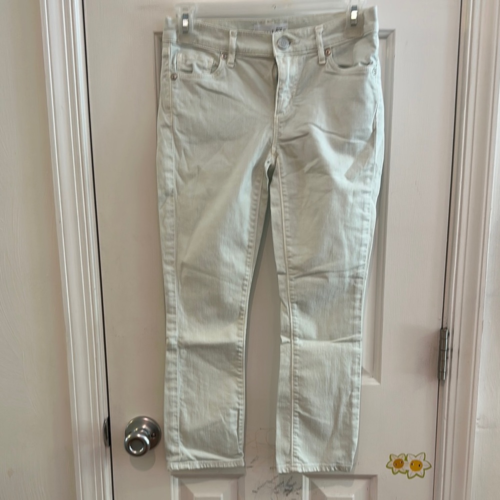 LOFT Sea Foam Modern Kick Crop Jeans